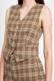 GILET À CARREAUX BOUTONNÉS