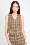 GILET À CARREAUX BOUTONNÉS