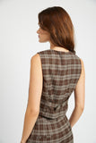 GILET À CARREAUX BOUTONNÉS