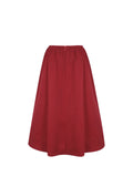 Ursel Crimson Gathered A-Line Midi Skirt