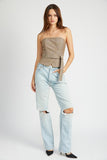 HAUT CORSET CEINTURÉ À PÉPLUM