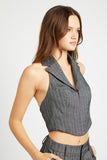 HALTER NECK TOP WITH OPEN BACK