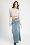 GONNA LUNGA IN DENIM A FLUSSO