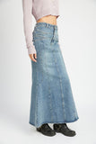 GONNA LUNGA IN DENIM A FLUSSO