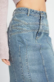 GONNA LUNGA IN DENIM A FLUSSO