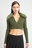 CARDIGAN COL V AVEC COL EN FOURRURE