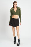CARDIGAN COL V AVEC COL EN FOURRURE