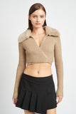 CARDIGAN COL V AVEC COL EN FOURRURE
