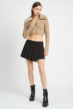 CARDIGAN COL V AVEC COL EN FOURRURE