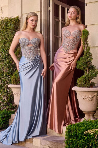 EMBELLISHED SWEETHEART NECK GOWN