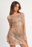 MINI ABITO CON MANICHE A CAMPANA E PAILLETTES