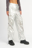 METALLIC CARGO PANTS