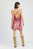 COWL NECK MNI SLIP DRESS