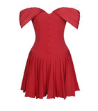 NARELLE CRIMSON OFF SHOULDER SWEETHEART MINI DRESS