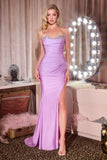 STRAPLESS NECKLINE CRYSTAL GOWN