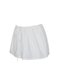 Wavie White Cotton Poplin Adjustable Tie Skort