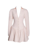 XABRINA PINK LONG SLEEVE MINI DRESS