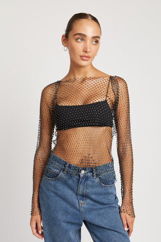TOP FILET À STRASS