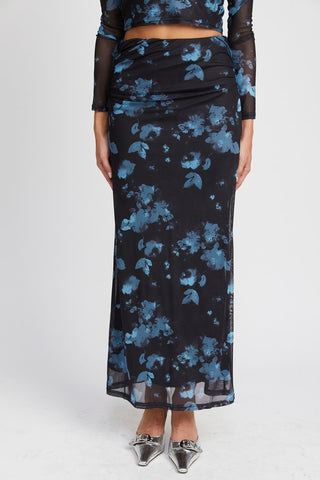 ROBE LONGUE TRANSPARENTE À FLEURS