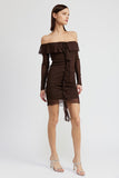 MINI ABITO CON SPALLE SCOPERTE