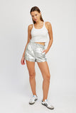 PANTALONCINI METALLICI PAPERBAG