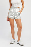 PANTALONCINI METALLICI PAPERBAG