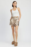 PANTALONCINI METALLICI PAPERBAG