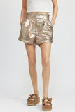 PANTALONCINI METALLICI PAPERBAG