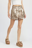 PANTALONCINI METALLICI PAPERBAG