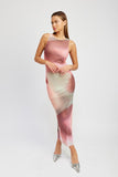 ROBE LONGUE AVEC IMPRIMÉ TIE DYE