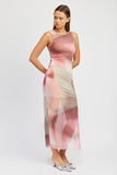 ROBE LONGUE AVEC IMPRIMÉ TIE DYE