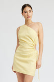 ROBE MINI À UNE ÉPAULE AVEC TROU DE SERRURE SUR LE CÔTÉ