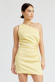 ROBE MINI À UNE ÉPAULE AVEC TROU DE SERRURE SUR LE CÔTÉ