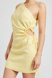 ROBE MINI À UNE ÉPAULE AVEC TROU DE SERRURE SUR LE CÔTÉ