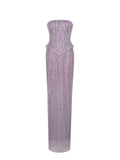 Tosca Beaded Purple Gradient Strapless Peplum Maxi Dress