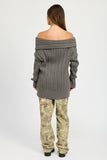 MAGLIONE OVERSIZE CON SPALLE SCOPERTE