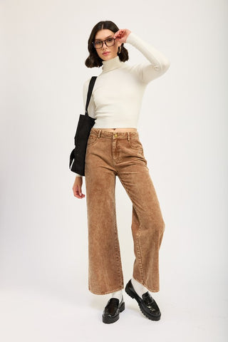 PANTALONI IN VELLUTO A COSTE CON STRASS