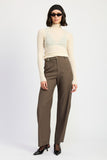 PANTALON AVEC BANDE DE TAILLE RÉGLABLE AVEC BOUCLE