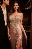 FITTED CRYSTAL & SATIN BODYCON DRESS