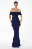 OFF SHOULDER BACK SLIT GOWN