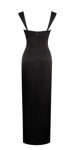 Black LACE SATIN MAXI CORSET DRESS Medium / As Shown Black LACE SATIN MAXI CORSET DRESS Medium / As Shown