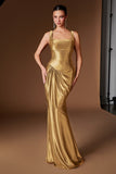 DROP WAIST SATIN GOWN