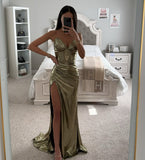 STRAPLESS SHINY FITTED DRESS