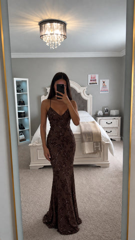 Sequin Embellished Mermaid Maxi Dress