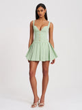 TALA PISTACHIO SLEEVELESS PLEAT MINI DRESS