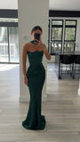 STRAPLESS CORSET SCARF GOWN
