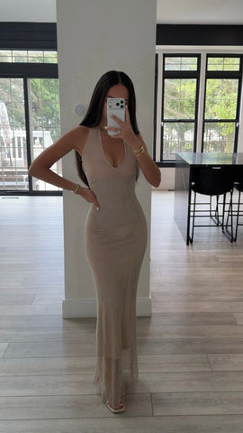 Palmer Silver Glitter Drop Waist Maxi Dress SHOP DDMINE Palmer Silver Glitter Drop Waist Maxi Dress SHOP DDMINE
