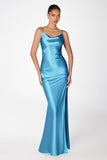 SATIN LOW BACK GOWN