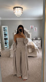 Ribbed Knit Three-Piece Sweater Set