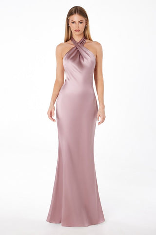CRISS CROSS HALTER GOWN Medium / Mauve CRISS CROSS HALTER GOWN Medium / Mauve